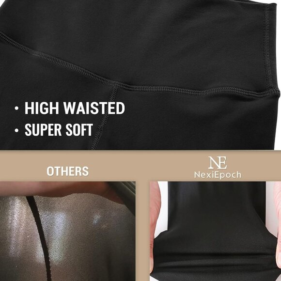 4 Pack Leggings for Women - High Waisted Tummy Control Soft Black Capri Yoga Pan - Picture 4 of 5